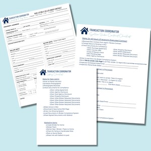 Puede incluir: Una lista de verificaci&oacute;n para agentes inmobiliarios y coordinadores de transacciones. La lista de verificaci&oacute;n se divide en dos secciones: "Nueva lista y vendedor bajo contrato" y "Lista de verificaci&oacute;n del vendedor bajo contrato". La lista de verificaci&oacute;n incluye pasos para ingresar una nueva lista en el MLS, programar un fot&oacute;grafo, verificar los documentos para el cumplimiento y comercializar la propiedad. La lista de verificaci&oacute;n tambi&eacute;n incluye pasos para administrar una propiedad bajo contrato, incluida la recepci&oacute;n del contrato ejecutado, la entrada del contrato en el MLS y el env&iacute;o del contrato al prestamista y la compa&ntilde;&iacute;a de t&iacute;tulos.