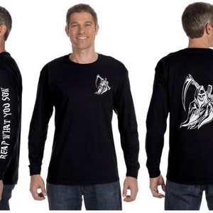 Grim Reaper Long Sleeve Tee - Reflective Silver