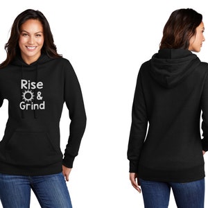 Rise & Grind Ladies Pullover Hoodie - Reflective Silver