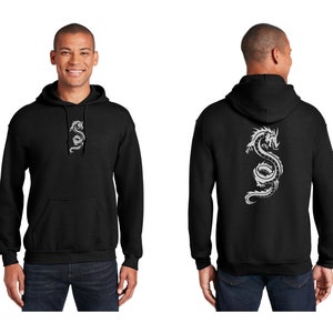 Dragon Pullover Hoodie - Reflective Silver