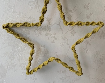 Macrame Star with Decorative Twist Detail Wall Hanging