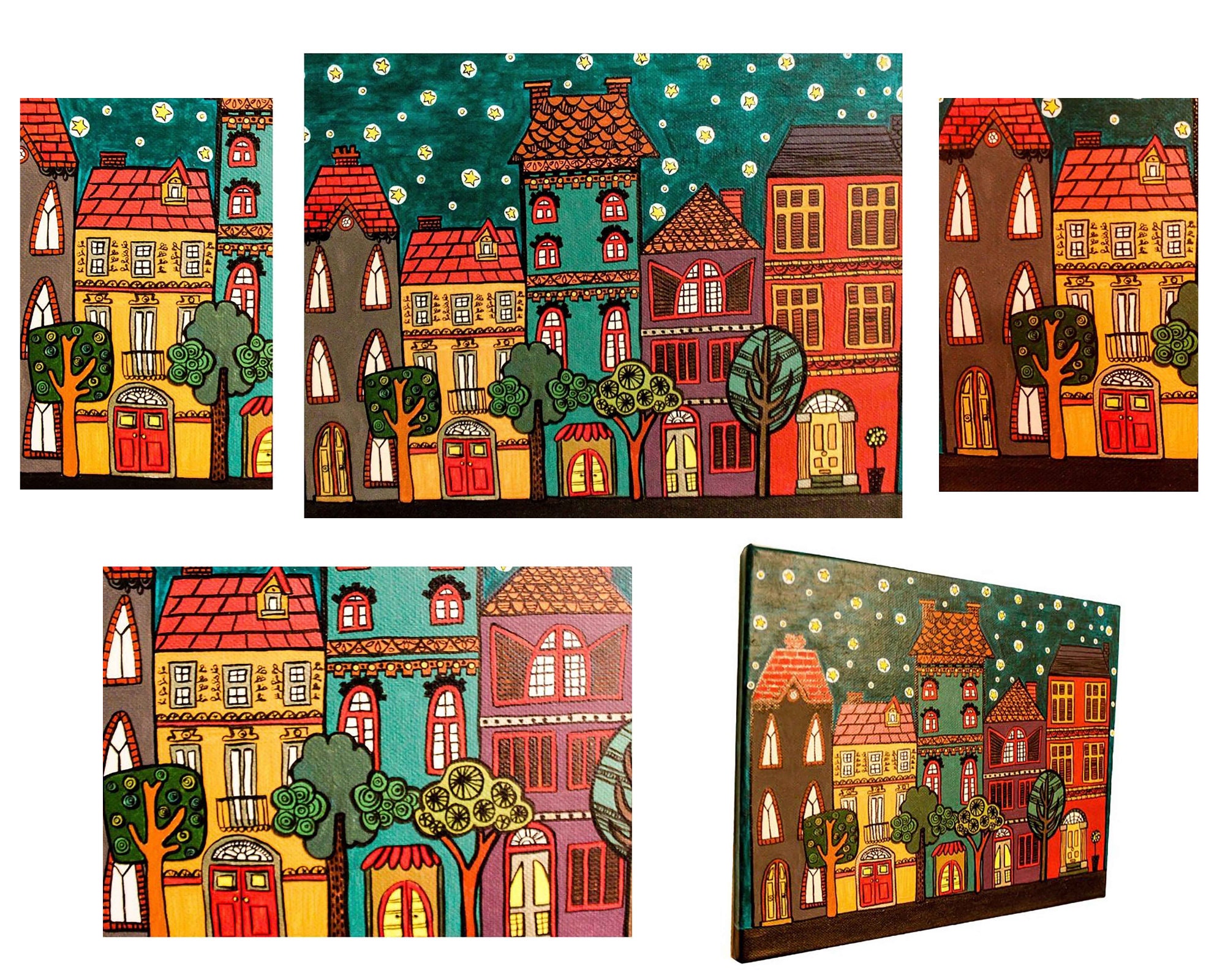 HOUSESacrylic painting on canvas. Original Art workHome & Etsy