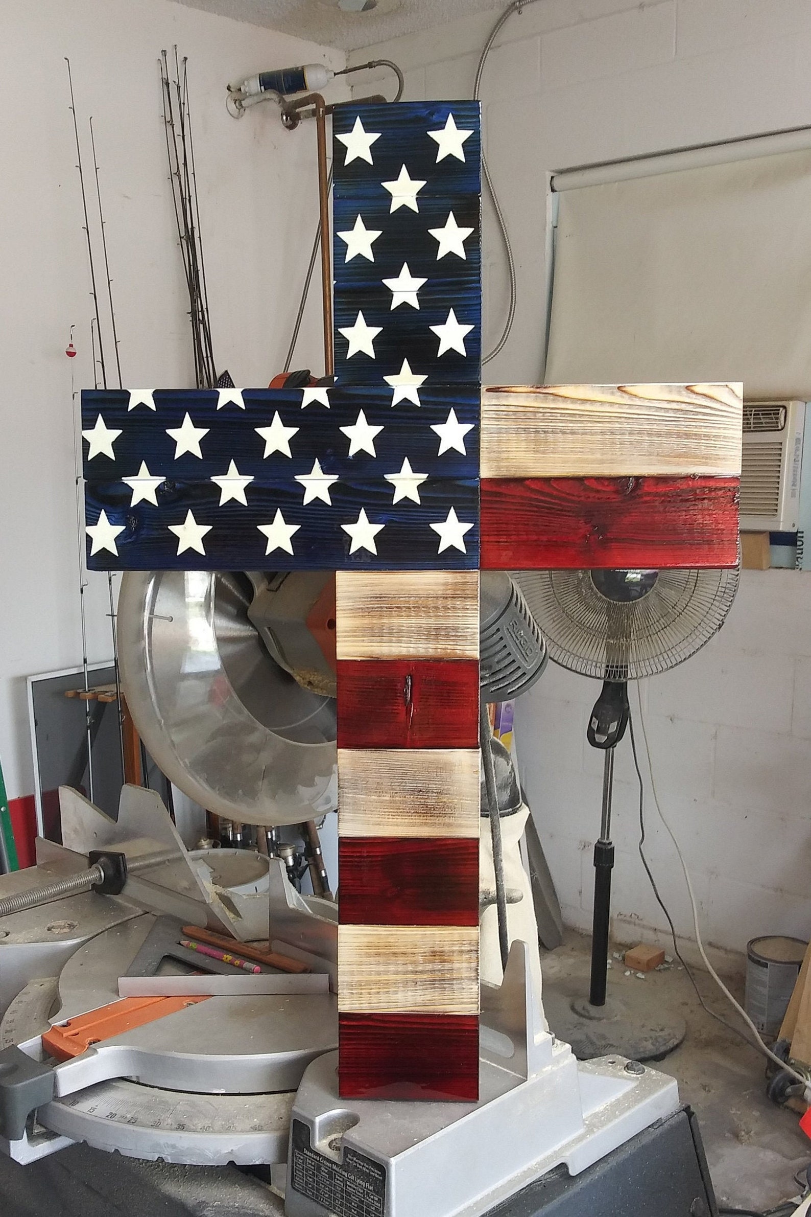 American Flag Cross Christian Wood Cross Patriotic Wood Etsy