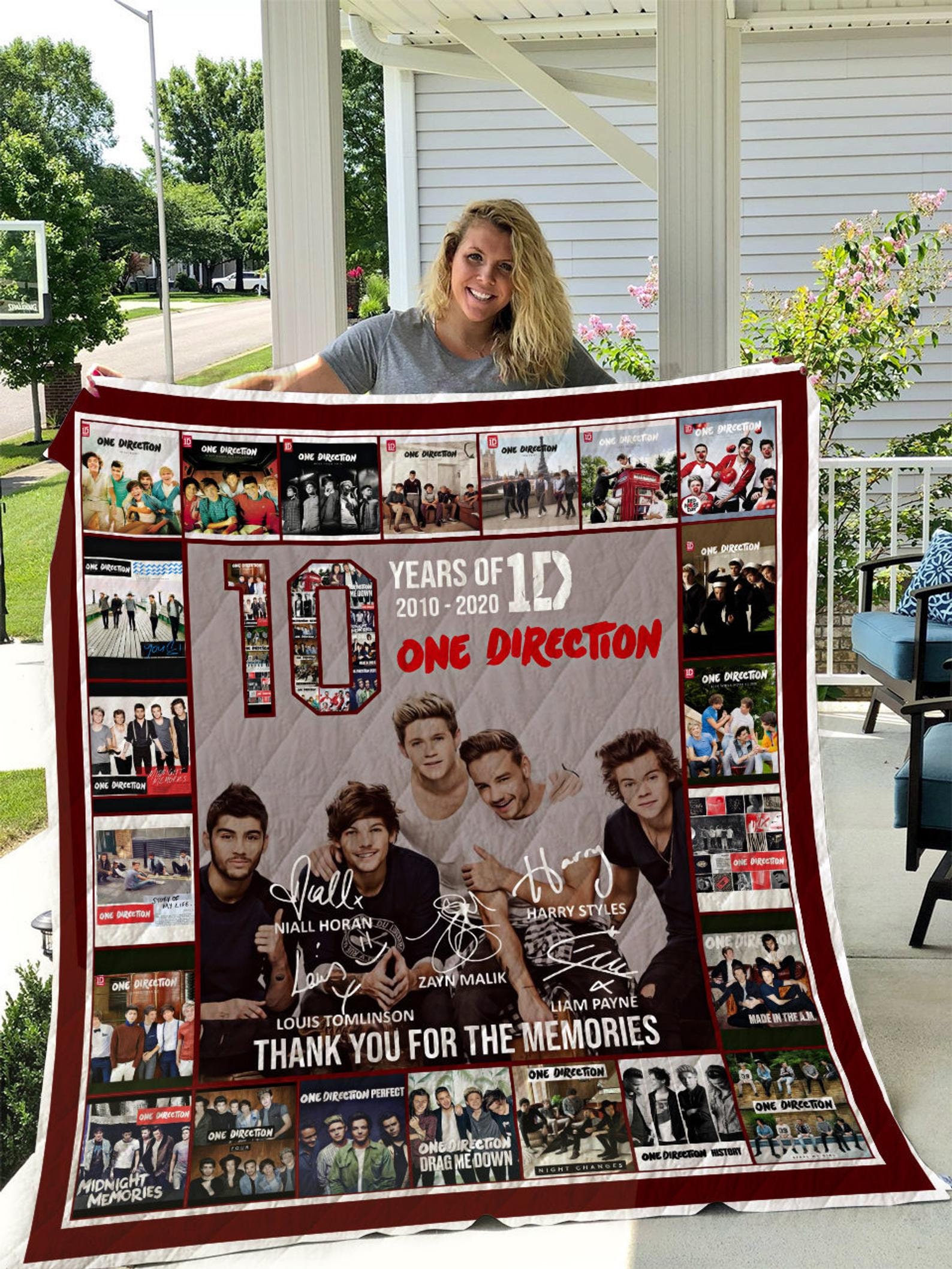 One Direction Blanket One Direction Collage Blanket 10 Years Etsy