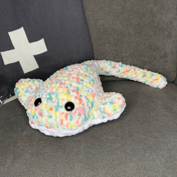 Toys Handmade Manta Ray Stuffed Animal Crochet Chenille Stingray Plush