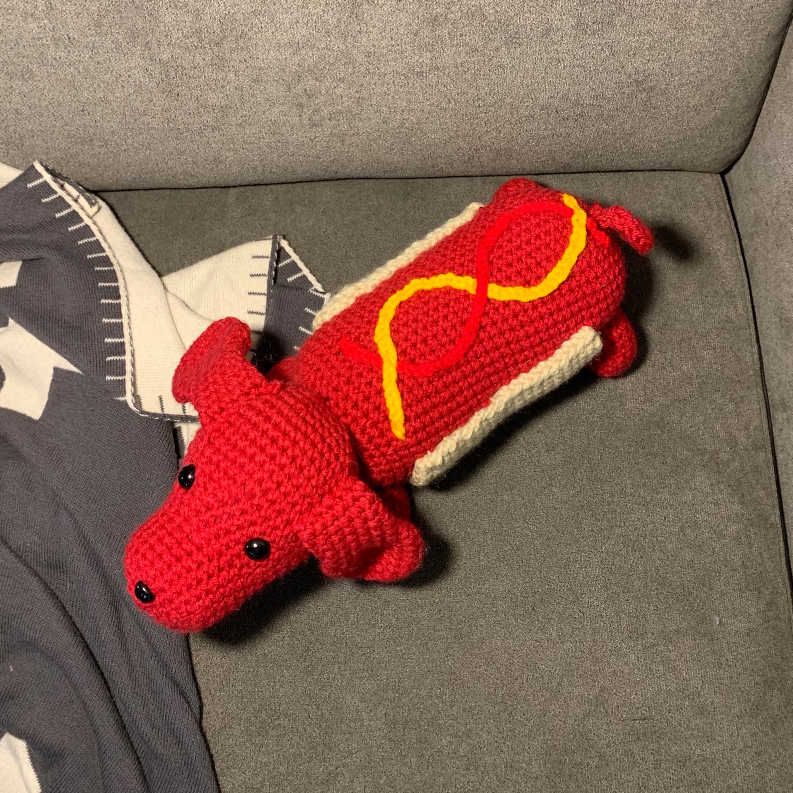 Crochet Weiner Dog Hotdog Dog Plush Stuffed Animal Handmade Etsy
