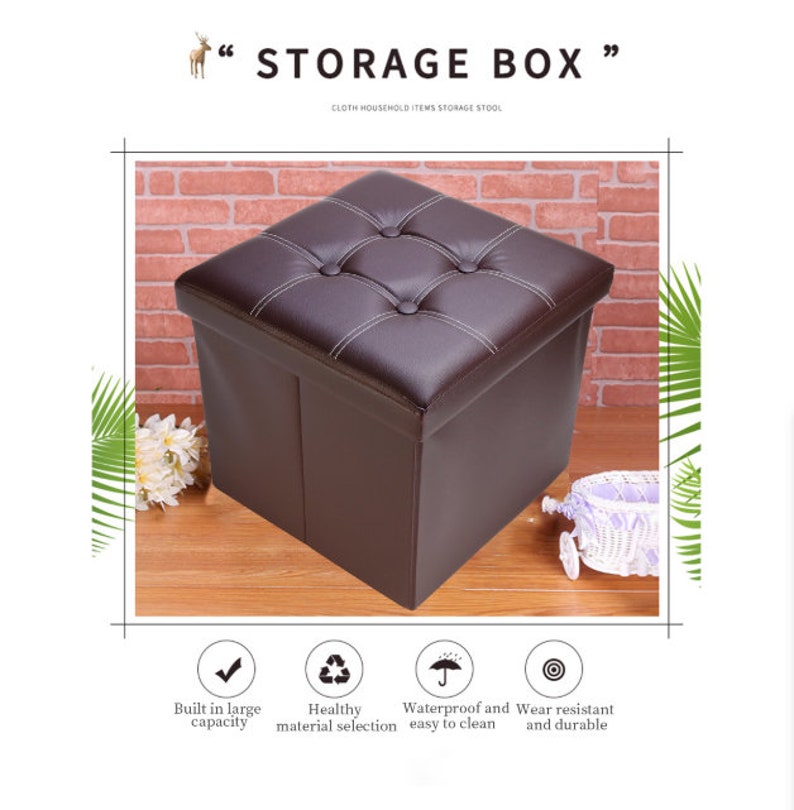 PU Leather Storage Stool Multifunctional Sofa Ottoman Footrest Etsy