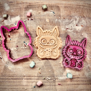Cookie Cutter Cute Monster || Cutter and Stamp | 3D Printed Cutter | Clay Cutter