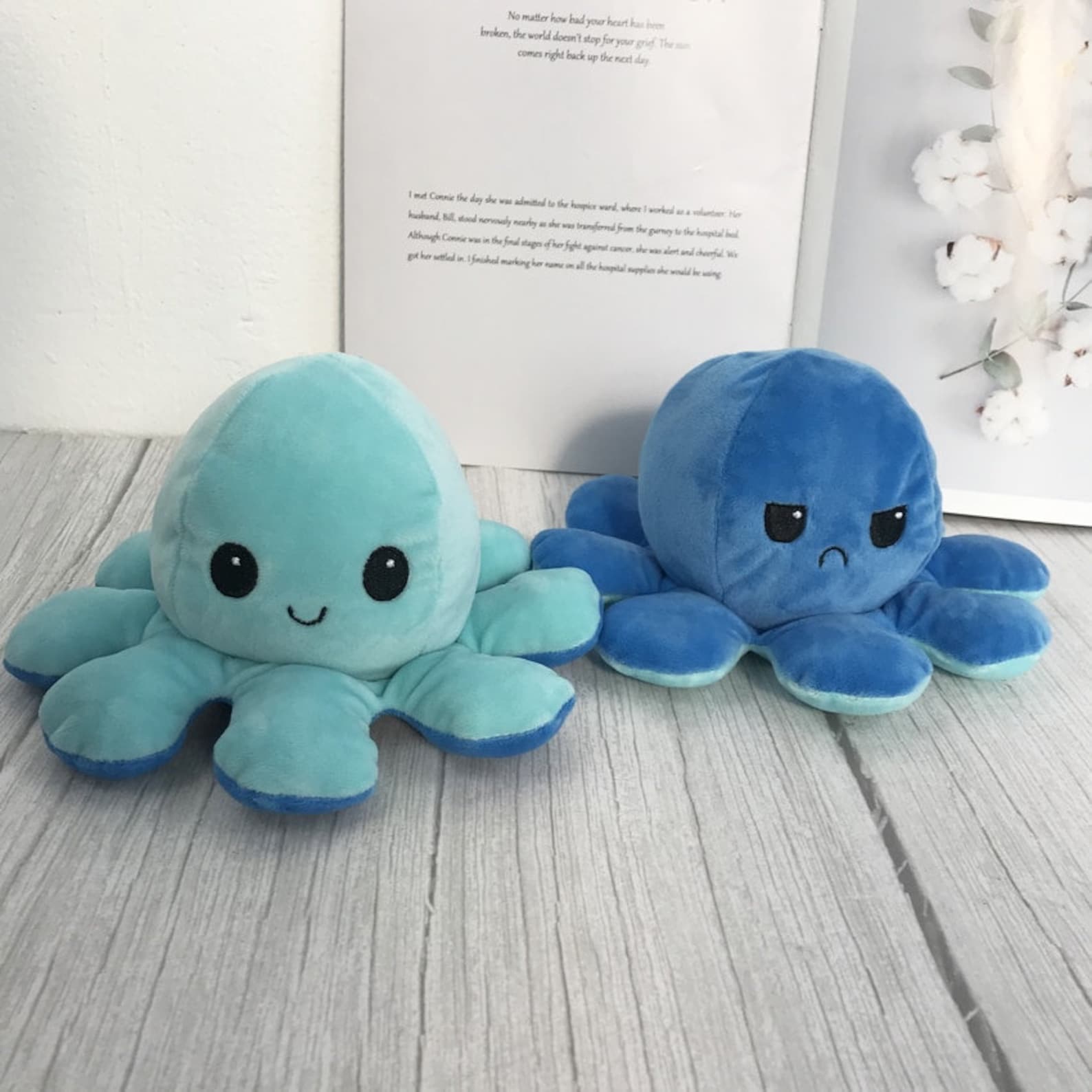 Cute Emotion Flip Octopus Toy Stuffed Plush Angry Flip Happy | Etsy