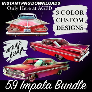 Téléchargement numérique PNG 59 Chevy Impala American Muscle Car T-Shirt Custom Design Sublimation vintage Hot Rod T Shirt Car Lover Shirt Cadeau
