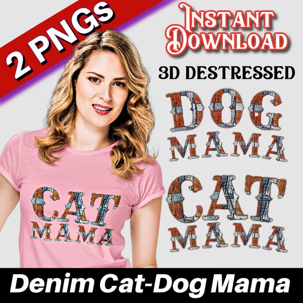 Dog Mama PNG Demin Cowboy Cat Lover png Western Mama Design for Shirts Gifts Dog Lovers PNG, Pet Mama New Dog Mama PNG Furbaby Mom Cat Mama