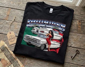1959 Impala Lowrider Shirt Vintage Chicano Car Gift for Them Garage Sign 59 Chevy Convertible West Coast Cruising Dad Gift Comfort Colors