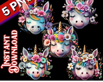 Rainbow Unicorn PNG Sublimation PNG Unicorn Birthday Gift Digital Download Unicorn Shirt Gift Scapbook PNG Unicorns digital files Girl gift