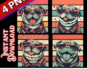 Mega Dog Bundle T Shirt Designs PNG Digital Files Dog Lovers Clipart for Shirts Animal Prints PUG Lovers Gift Pet Dog Lovers Animal Png Pug