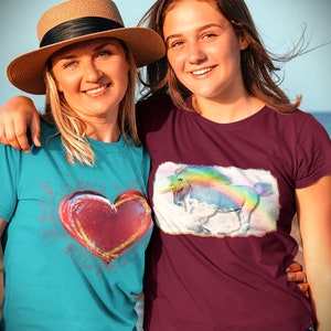 Magical Fantasy Rainbow Unicorn and Princess Heart PNG shirt Sublimation Downloads Great Birthday gift for kids or adult&#39;s, timeless charm.