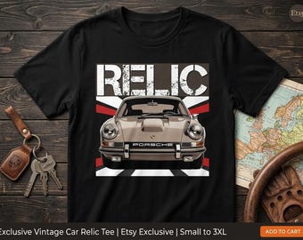 Porsche 911 Graphic Tee Garage Sign, Air Cooled 911 Turbo Wall Art, Gift for him Supercar Retro Automotive Enthusiast Gift Comfort Colors