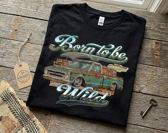 Square Body Chevy Tee Vintage Patina Truck Garage Sign, Dad Gift for Him  Classic Automotive Print Men's Garage Gift Comfort Colors