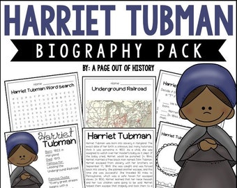 Informational Text for 3rd–5th Grade | Harriet Tubman Biography Reading Passage Writing Prompts + Timeline No Prep Printable Pack Homeschool