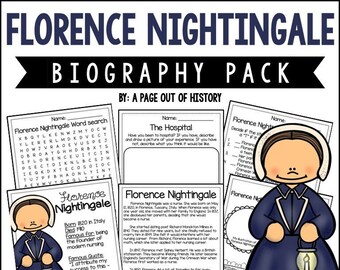 Florence Nightingale Biography Unit Pack | 3-5 | Homeschool | Social Studies Printable Worksheets | Social Studies | Womens History Month