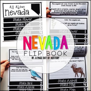 Nevada 3.-5 Symbole, Karte, Flagge, Lesen, Schreiben, Vokabeln | Klassenzimmer, Homeschool | Keine Prep Druckbar | Geschichte der USA