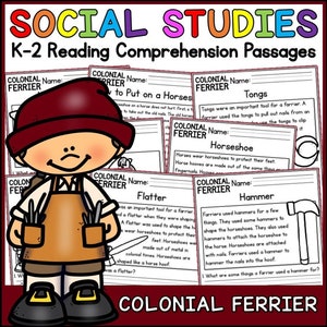 K-2 Reading Practice 1st 2nd Grade | Colonial Farrier Passages & Questions | Homeschool, Classroom | No-Prep Printable | Fluency