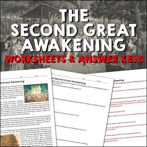Second Great Awakening Age of Jackson Reading Practice Worksheets, US American History Lesson Plans, Passages and Questions, Social Studies