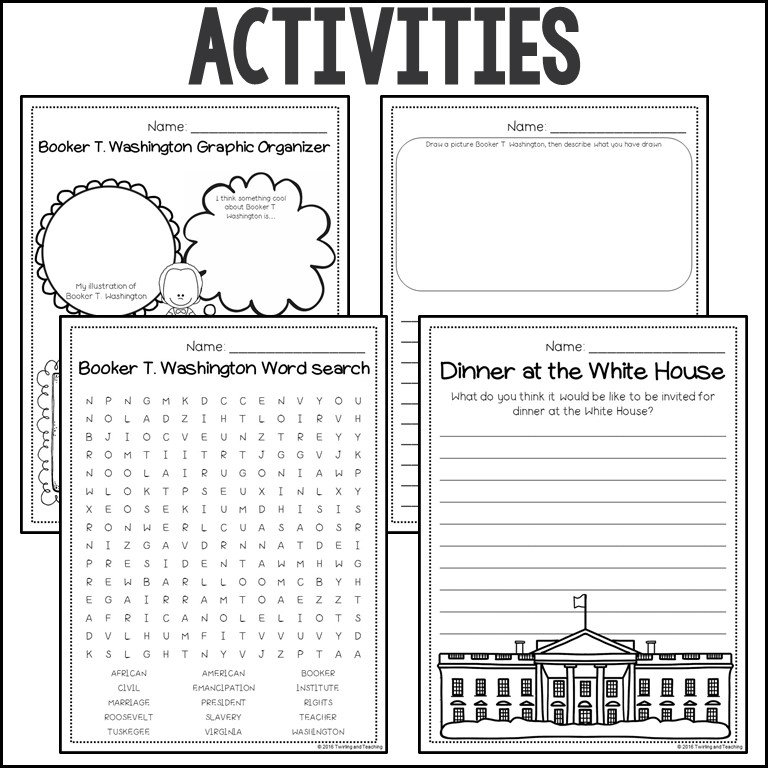 Booker T Washington Biography Unit Pack | 3-5 | Homeschool | Social ...