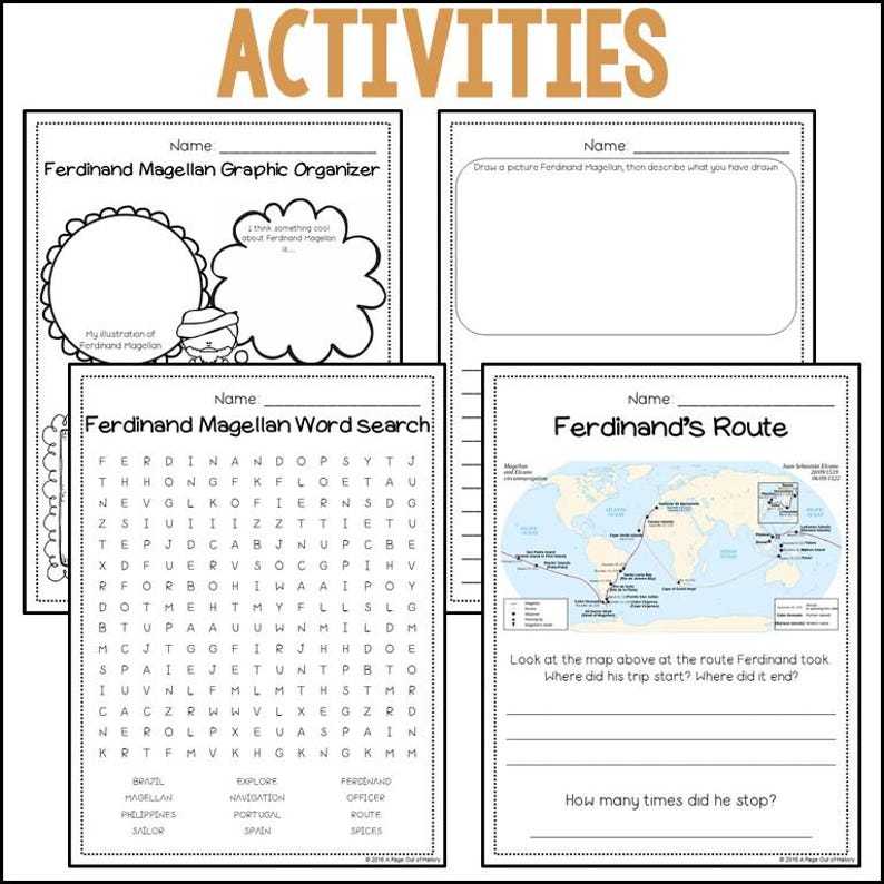 Ferdinand Magellan Biography Worksheets, Homeschool Fluency Practice ...