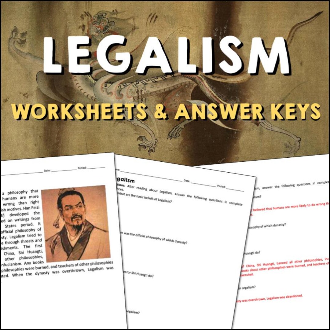 Legalism Reading Practice Printable Worksheets, Chinese History ...
