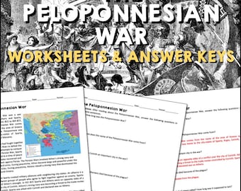Der Peloponnesische Krieg Lesearbeitsblätter, Griechische Kriege Geschichtspassagen, Sozialkunde, Mittelschule, Alte Geschichte, Altgriechische Religion