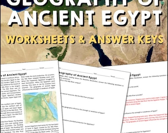 Geography of Ancient Egypt Reading Worksheets and Answer Keys, Educational Resources, Learn at Home, Social Studies, Fluency Practice Pages