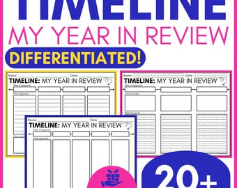 2026 New Year Activity, Personal Timeline Year in Review January Goal Settings, New Year’s Activity Sheets, No Prep Printable, Easy Planning