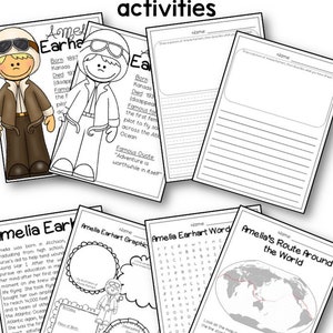 Amelia Earhart Biography Unit Pack | 3-5 | Homeschool | Social Studies ...