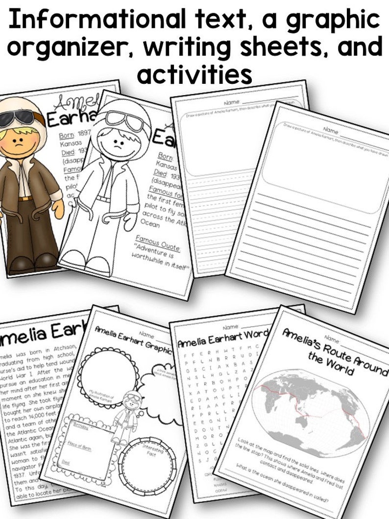 Amelia Earhart Biography Unit Pack | 3-5 | Homeschool | Social Studies ...