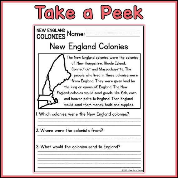 Worksheets New England New England Colonies Lesson Plans & Worksheets