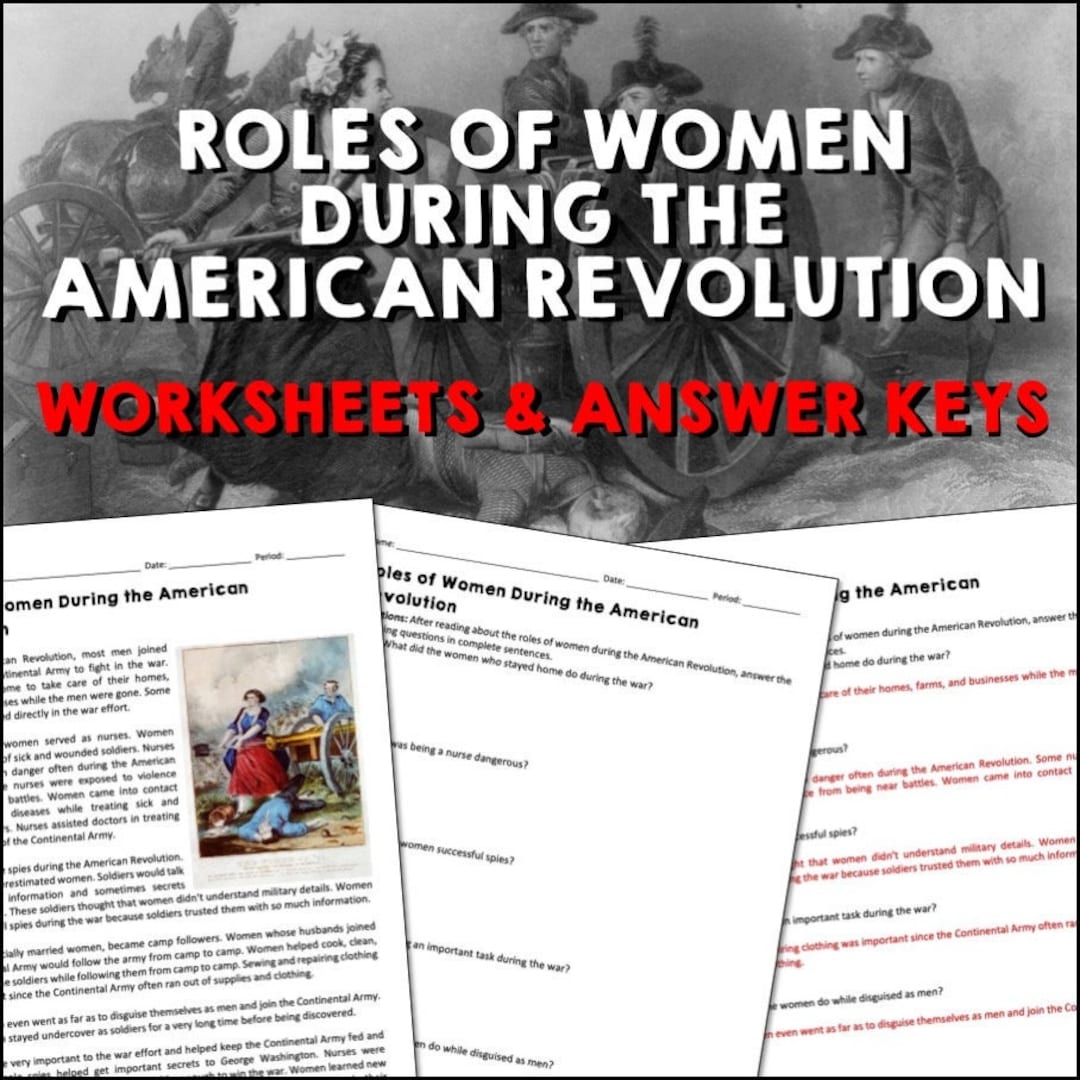 Roles of Women During the American Revolution Reading Passages, US ...