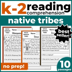 Native American Indigenous Tribes Leseverständnispassagen, Fragen K-2