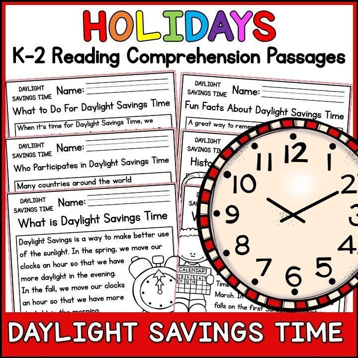 Daylight Savings Time Holidays Reading Comprehension Passages | K-2 ...