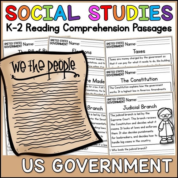 us government reading comprehension passages k 2 etsy australia
