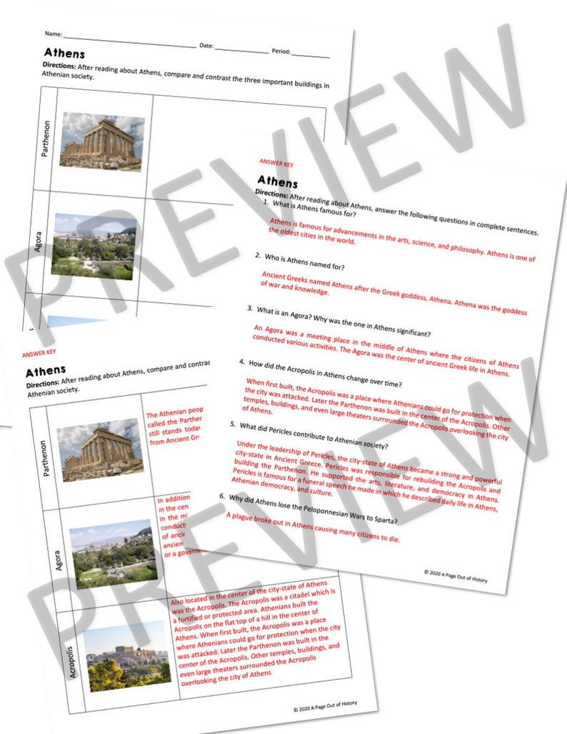 Athens Reading Passages Worksheets, Educational Resources, Homeschool ...