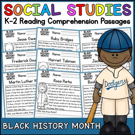 black history month reading comprehension passages k 2 etsy australia