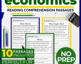 Economics Reading Comprehension Passages, Saving Vs Spending Activities for Kids, Basic Needs Worksheet and Answer Key, Instant PDF Download