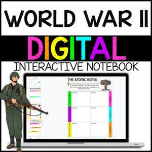 World War II Digital Interactive Notebook, History Unit Study for Homeschool, Digital Interactive Study Workbook, US History Kids Activities