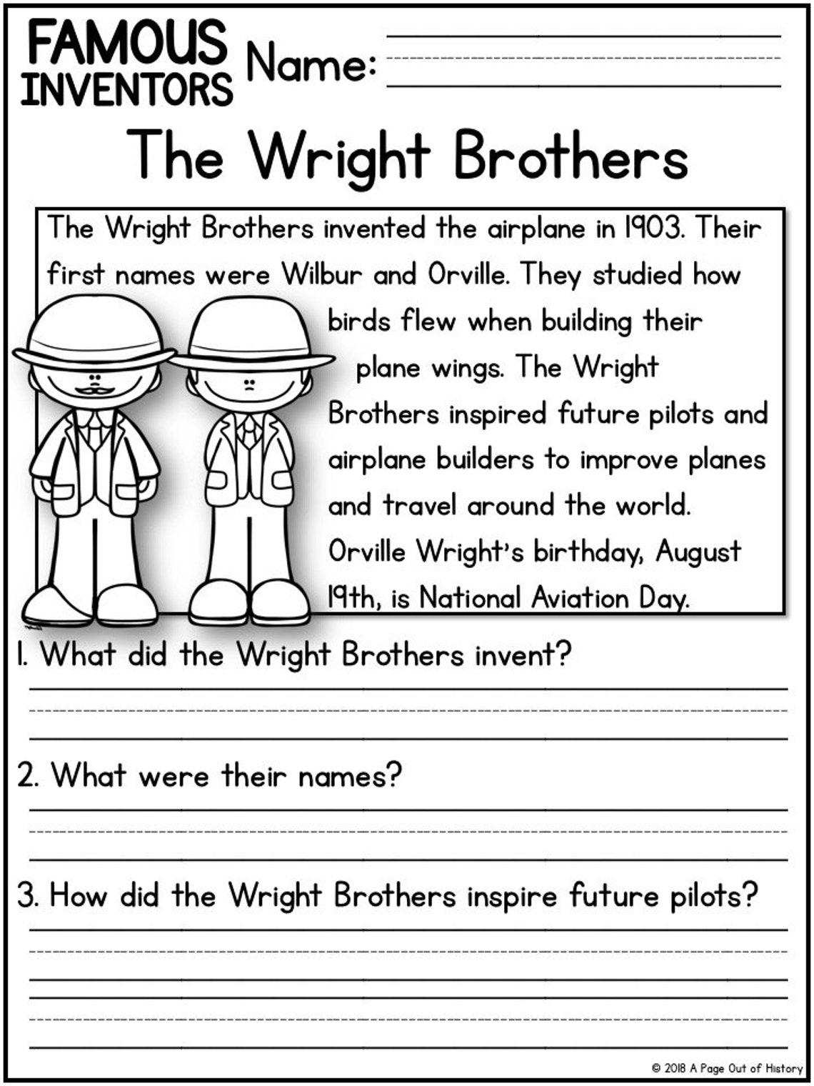 famous inventors reading comprehension passages k 2 etsy