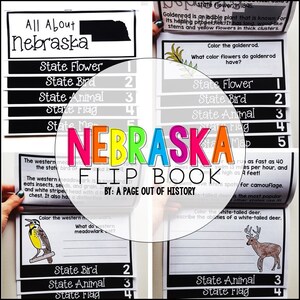 Nebraska 3rd-5th Grade State Lesson | Symbols, Map, Flag, Reading, Writing, Vocab | Classroom, Homeschool | No Prep Printable | US History