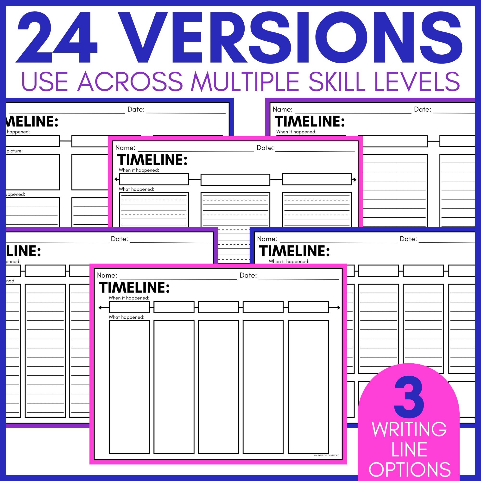 Blank Timeline Templates, Chronological Order, Sequence of Events ...