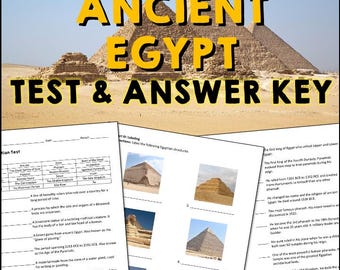 Ancient Egypt Test and Answer Key, Stories with Questions, Fluency Practice Pages, Educational Homeschool Activities, Instant PDF Download