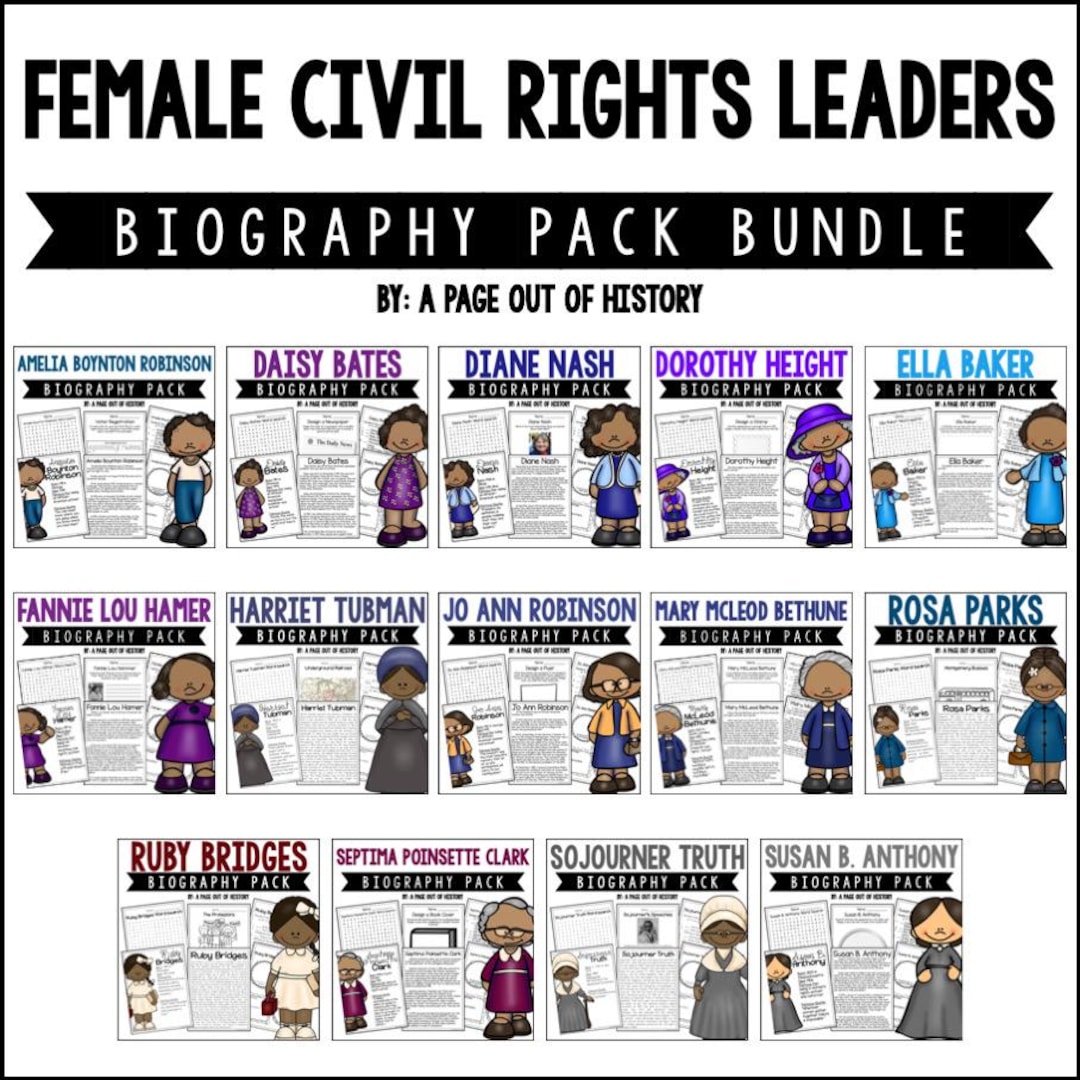 Civil Rights Leaders Biography Pack Bundle for Social Studies - Etsy