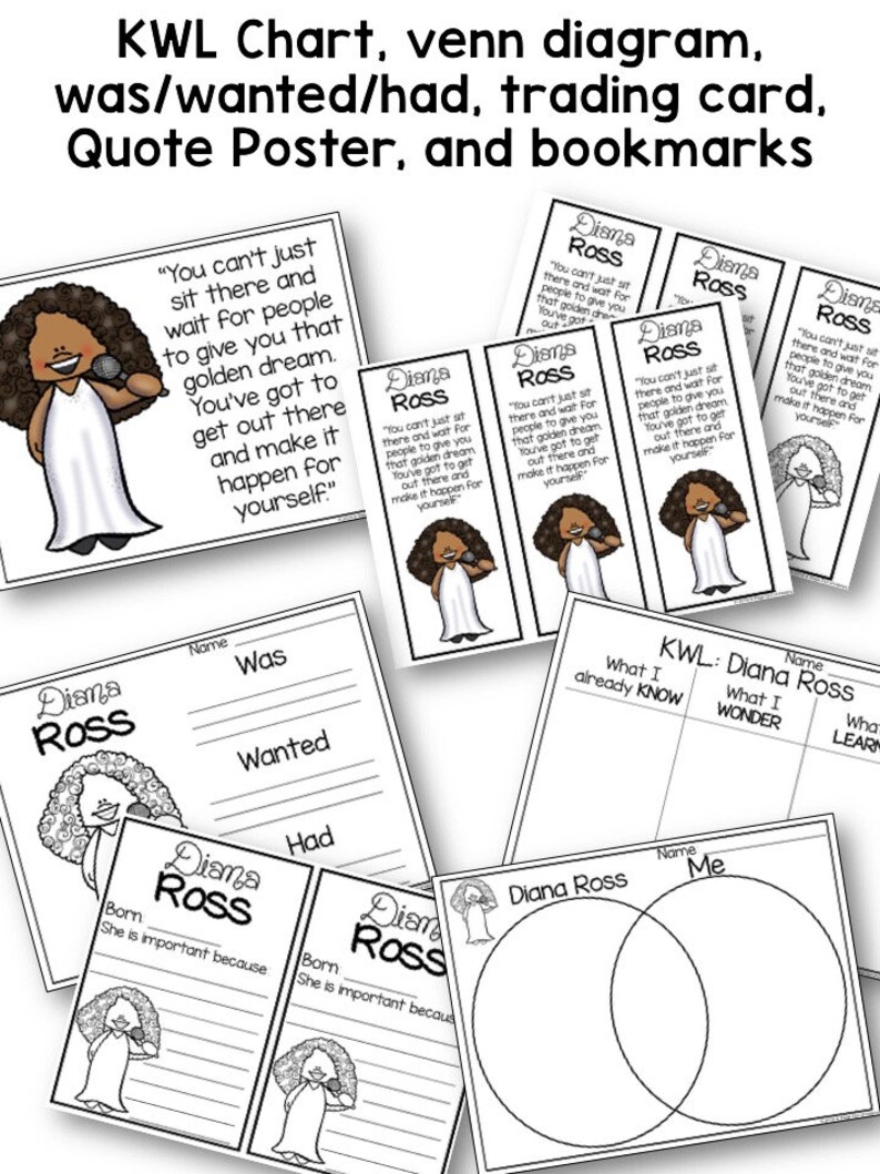 Biography Activities for Kids | Diana Ross Reading Comprehension ...