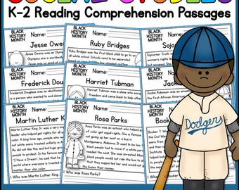 Black History Month Reading Comprehension Passages, Civil Rights Worksheets and Answer Key, Social Studies Black History Month Activities
